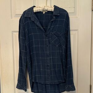 Cloth & Stone Blue Checkered Shirt